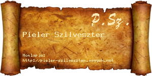 Pieler Szilveszter névjegykártya